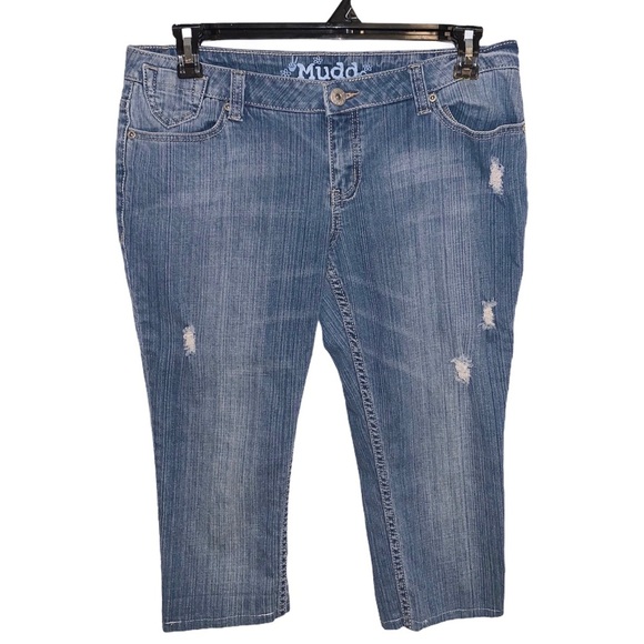 Mudd Jeans Women’s Size 13 Blue Light Wash Skinny Capri 34x20 - Picture 1 of 8